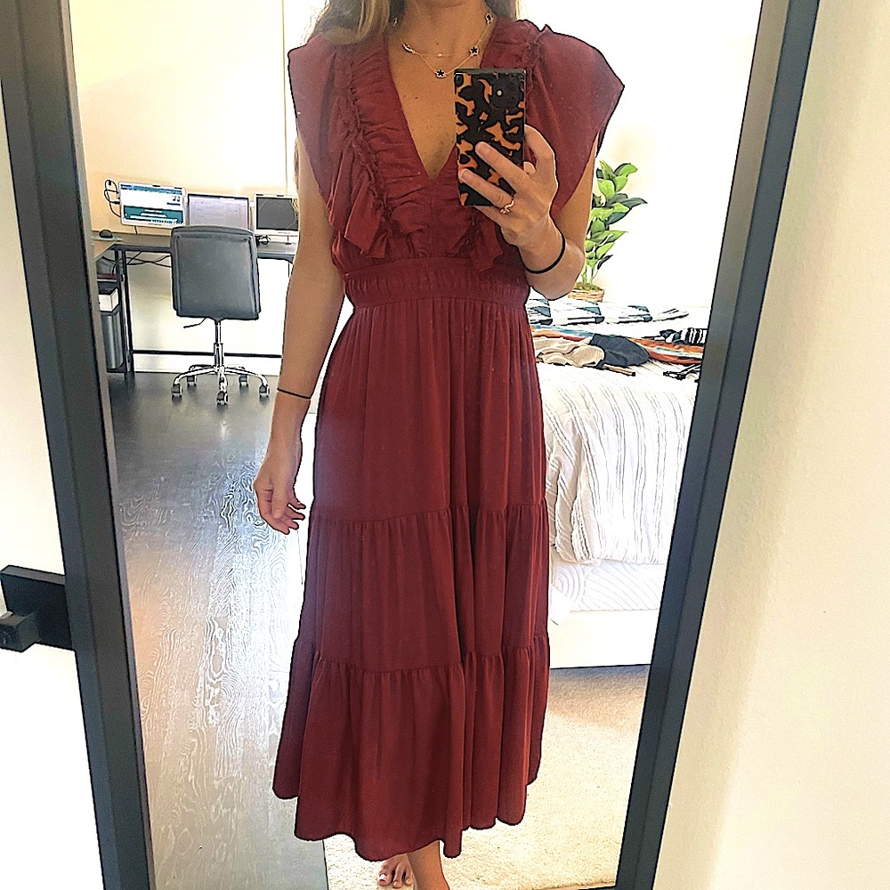 Melloday Women’s Boho Satin Midi Dress